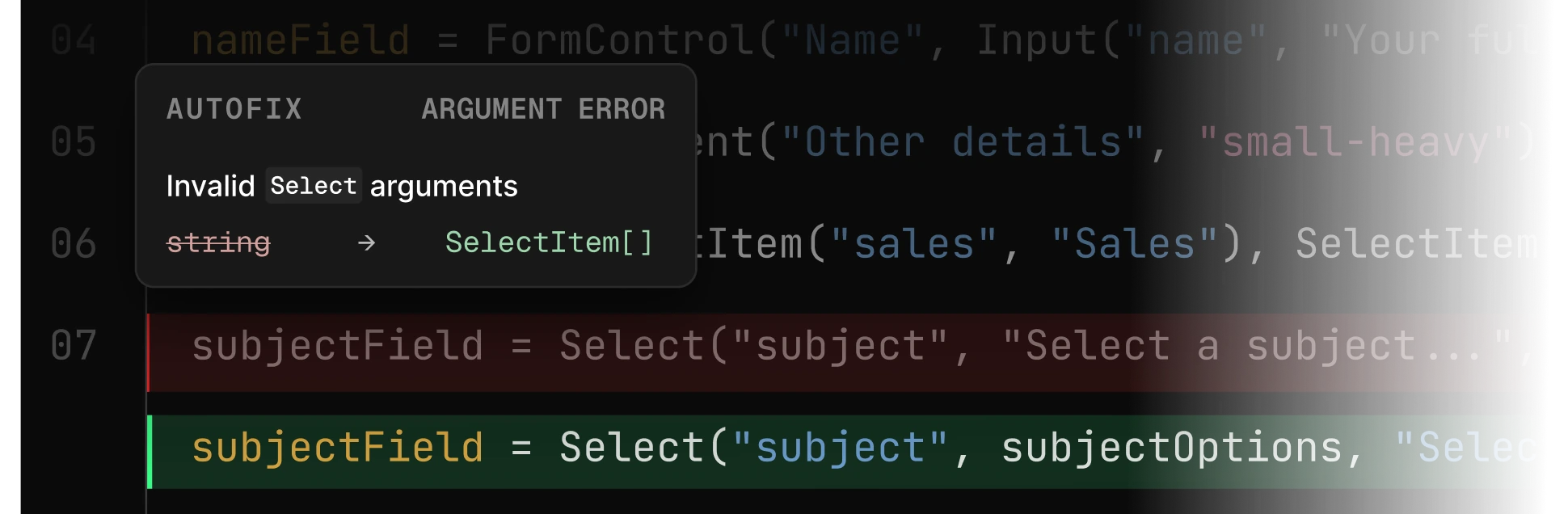 Invalid generated output corrected into valid UI by Autofix