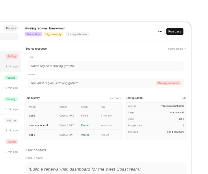 Evals in OpenUI Observability